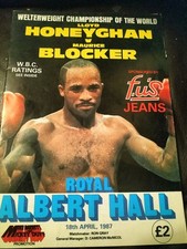 LLOYD HONEYGHAN V MAURICE BLOCKER PROGRAMME & TICKET ROYAL ALBERT HALL APR 1987