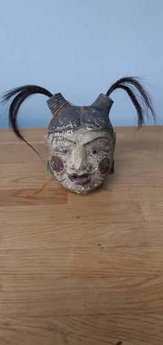 Wooden burmese puppet head - puppet,