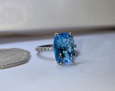 Ladies Elegant Sea Blue Promise Dress Ring - Sizes  X