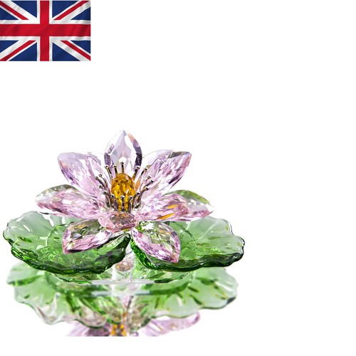 Elegant pink crystal lotus - crystal,