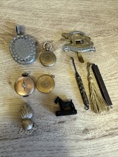 Vtg Antique Victorian Joblot Lockets Military Badges + Marked Solid Silver Items