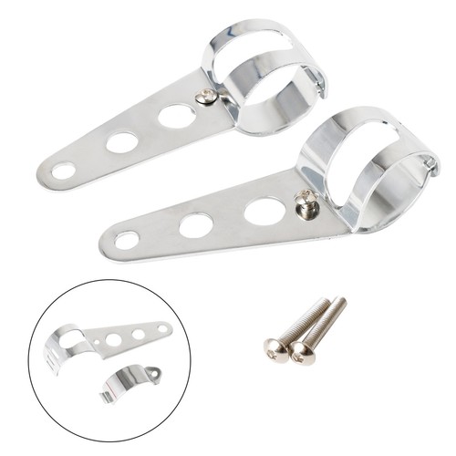 50mm fork chrome headlight - chrome,