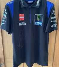 fabio quartararo  Race Worn And Signed Yamaha Team Polo Shirt Not Helmet Motogp