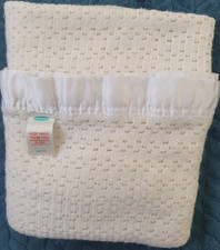 Mothercare White Vintage Pram Blanket 70x80cm Cellular Acrylic 4808860