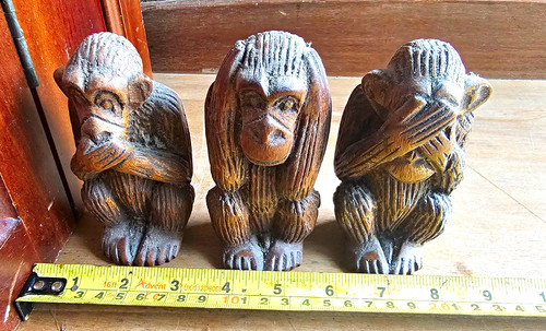 Carved wooden three wise - three,