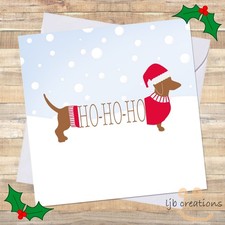 DACHSHUND Christmas Card Mini Sausage Dog From The Pup Pet Owner Lover XMAS 🎄