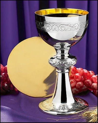 Ornamented chalice and paten - chalice,