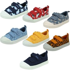 Boys Clarks Variety Detailed Canvas Shoes *City Bright*