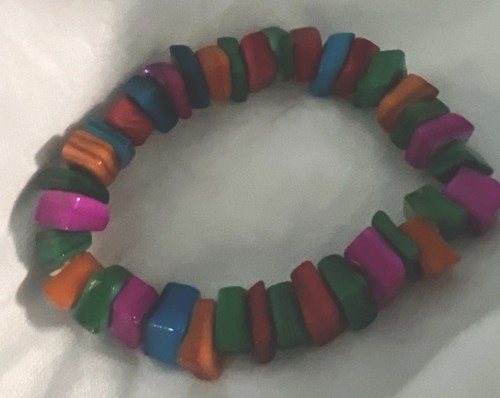 Multi color shell chip beaded - shell,