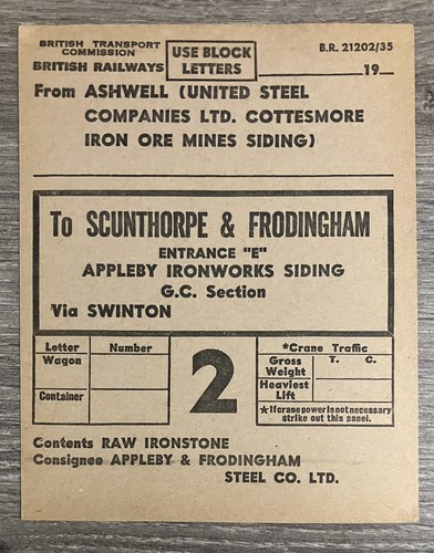 British railways wagon label - railways,