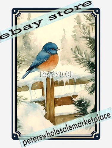 Bluebird fence metal tin - bluebird,