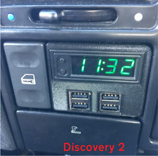 Land Rover Discovery 2 Multi-function USB Clock Kit - GREEN LED Temperature Volt