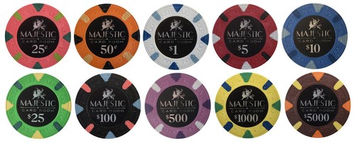 Majestic poker chips - (10),