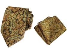 Classic Woven Paisley Jacquard Tie and pocket square 2 pcs set