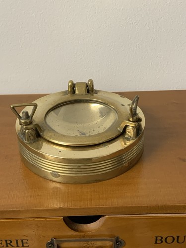 Vintage brass porthole ashtray - brass,