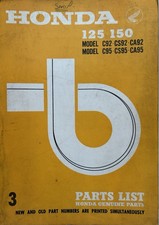 HONDA 125 / 150 C92, CS92, CA92, C95, CS95, CA95 GENUINE PARTS MANUAL 1967