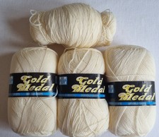 4x 100g Elle Gold Medal DoubleCrepe  Double Knit Wool / DK Yarn Shade 14 cream