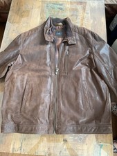 M&S Men's Leather Jacket Brown XXXL