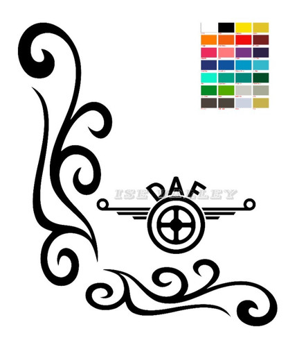 Daf window vinyl sticker - daf, x2