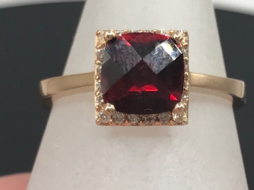 18ct gold garnet and - , diamond