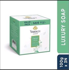 3 X YARDLEY LONDON IMPERIAL JASMINE LUXERY BATH  SOAP BARS  100gX 3N