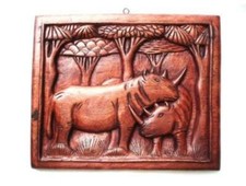 Hand Carved Bas-Relief Wooden