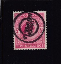 British Old Stamps King Edward VII 5/- Carmine Good Used