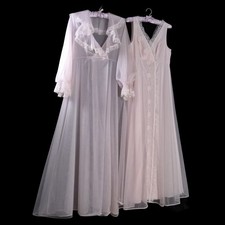 2pc Vintage SHEER Pink CHIFFON