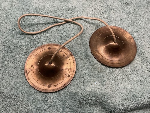 Vintage pair copper tingsha - pair,