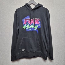 Fox Racing Hoodie Mens Size Medium Black Neon Jersey Y2K Street Wear 