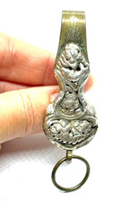 Antique  Silver Fronted Repousse Design Chatelaine Clip