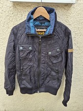 Superdry Motorcycle Double Black Label Quilted Jacket Size Medium ( Small Fit)