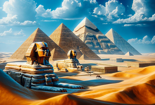 Egyptian pyramids canvas - egyptian,