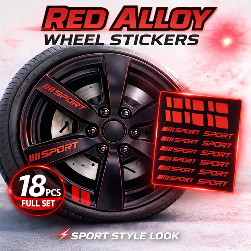 18pcs red sport reflective - red,