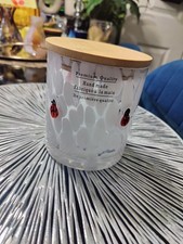 Kitchen Canister Clear Glass Jars with Lid Candy Ladybird Premium Hand made