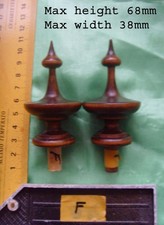 da type F - Pair stained wood vienna regulator wall clock FINIALS DIY