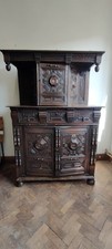 Antique 17th Century Jacobean Solid Oak Court Cupboar In Original Patina