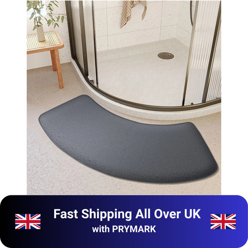 Bathroom absorbent mat curved - bathroom,