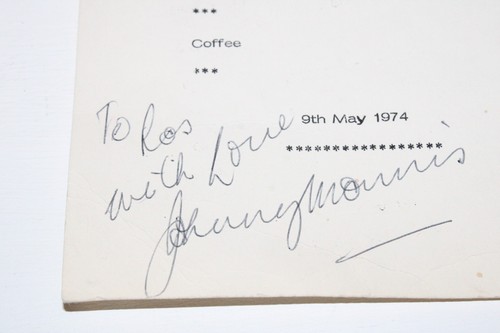 Johnny morris signature - signature, 1974