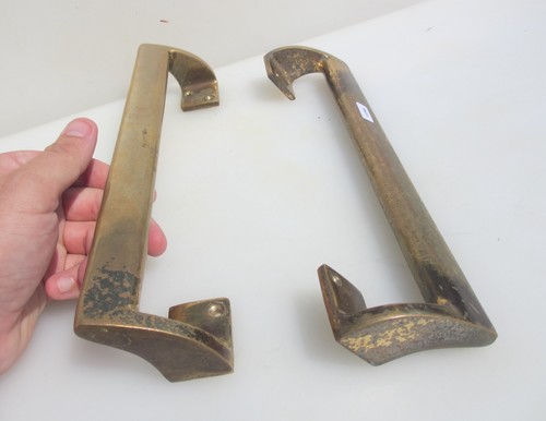 Vintage brass door handles - door,