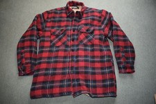 No Bull work wear Size L Large Red Check Fleece Lined Shacket