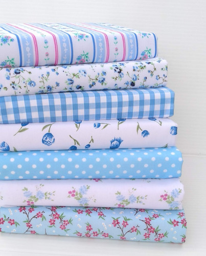 Red blue pink floral poly - red,
