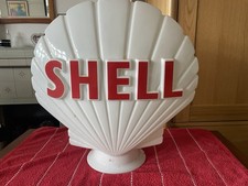 Mid Century White Glass Original Shell Petrol Pump Globe.