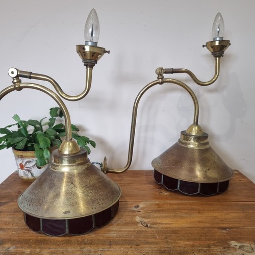 Pair brass wall hung - brass,