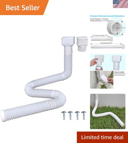 7ft long gutter - long, downspout