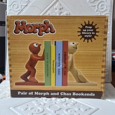 Morph and chas tony hart bookends by Aardman 2009 unused in box 16cm tall Epic