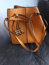 Zara Mustard Handbag Bucket Bag NWOT