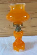 Vintage Oil Lamp Glass Brass