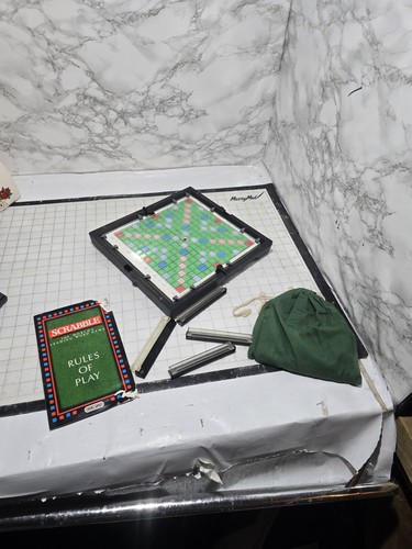 Folding scrabble travel board - scrabble,