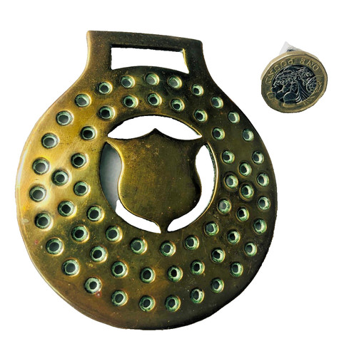 Horse brass metal metalware - horse,